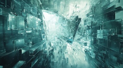 Wall Mural - Abstract Turquoise Crystal Structure