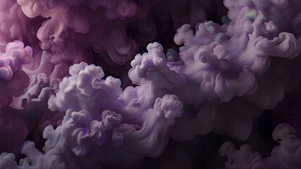 Wall Mural - purple smoke cloud ink painted 3d rendered abstract art background wallpaper illustration Generative AI