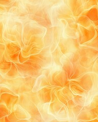 Aufkleber - Seamless Abstract with Intricate Floral Patterns in Sunshine Yellow and Peach Fuzz