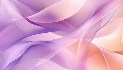 Poster - Seamless Abstract with Soft Curves in Lilac and Peach Fuzz