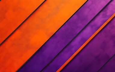 Poster - Non-Seamless Abstract with Bold Diagonal Stripes in Burnt Orange and Lilac