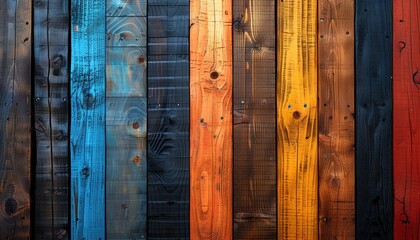 Wall Mural - blue wooden wall