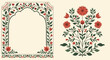 © ArinaKram - Mughal decorative ornamental floral. Vintage intricate traditional mughal style with flowers and foliage.