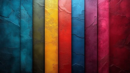 Poster - A colorful wall with a variety of colors and textures