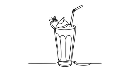 Smoothie single line art vector