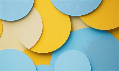 Aufkleber - Sunshine Yellow and Chambray Blue Playful Circle Background