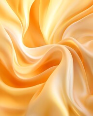 Poster - Dynamic Swirling Waves in Sunshine Yellow and Peach Fuzz