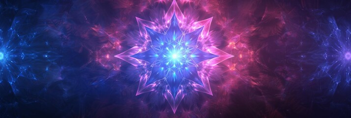 Poster - An abstract representation depicting the essence of cosmic energy, utilizing vibrant colors and dynamic light effects