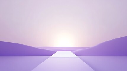 Poster - Minimalist Lilac Background with a White Geometric Shape
