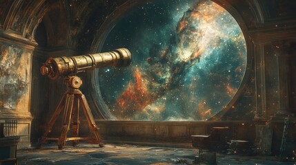 Telescope Gazing at Cosmic Nebula