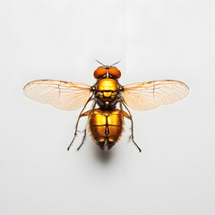 Wall Mural - Golden fly with wings, ai-generatet