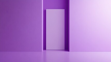 Poster - Minimalist Lilac Background with Centered White Rectangle