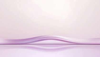 Poster - Subtle Lilac Gradient with Central Curved Line Illustration