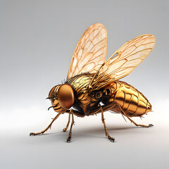 Golden fly with wings, ai-generatet