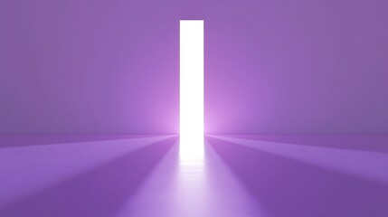 Poster - Minimalist Lilac Background with Centered Thin White Rectangle