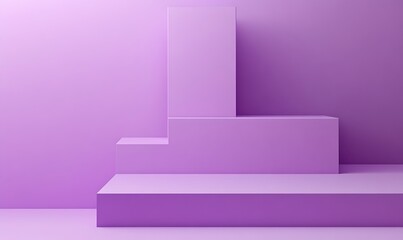 Poster - Modern Lilac Background with Small Corner Square Illustration