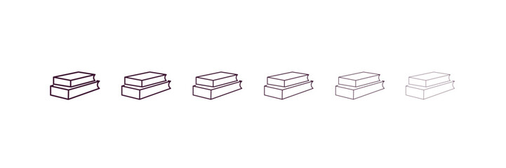 Fototapete - two books outline icon. Linear vector from education concept. 6 different line style two books icon included thin, light, regular, medium, bold, black