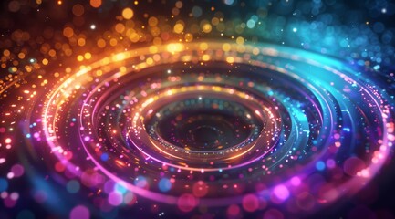 Poster - Enchanting ripples of colorful light create an absolutely mesmerizing and immersive abstract visual experience
