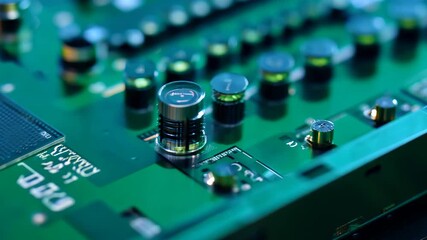 Poster - Close-up view of a computer circuit board with various electronic components