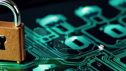 Poster - Lock on top of a communication probe in a digital setting at nighttime