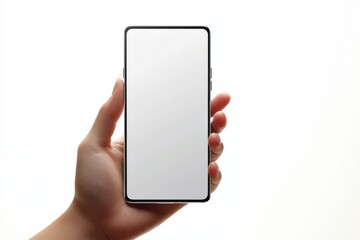 Blank Smartphone Mockup on Hand created with Generative AI