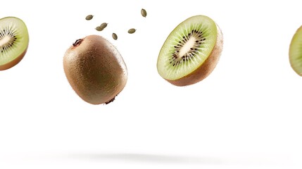 Poster - Floating Kiwi Fruit and Seeds