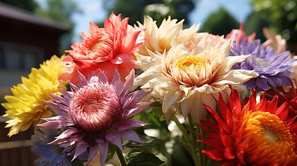 Poster - red dahlia flower