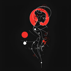 Sticker - abstract illustration of girl