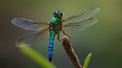 Wall Mural - dragonfly sits in the garden, ai-generatet