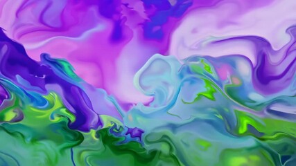 Poster - Swirling colors create a vibrant abstract landscape in a hazy setting