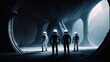 © Visualmind - astronaut team inside a mysterious alien construction