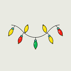 Wall Mural - christmas decoration chain with decorative lights