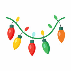 Wall Mural - christmas decoration chain with decorative lights