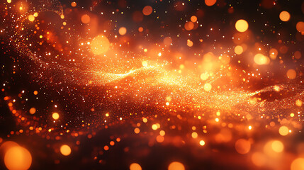 a dark background with a wave of bright orange