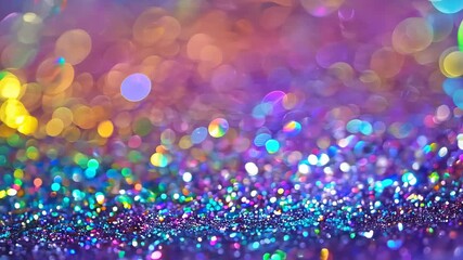 Poster - Shimmering glitter background sparkles in vibrant colors during a creative art session