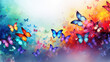 © ART STORE - Vibrant and colorful background with butterflies. Colorful wallpaper. Dynamic effect.