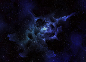 Wall Mural - galaxy in universe and atmosphere with little stars at dark background