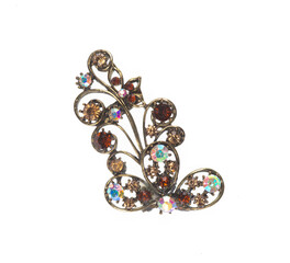 Sticker - vintage jewelry brooch isolated on white background