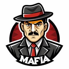 mafia logo sticker man on a white background.