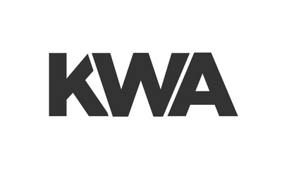 Poster - KWA logo design template with strong and modern bold text. Initial based vector logotype featuring simple and minimal typography. Trendy company identity.