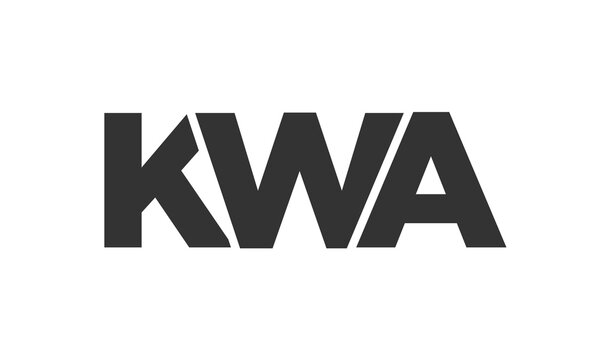 KWA logo design template with strong and modern bold text. Initial based vector logotype featuring simple and minimal typography. Trendy company identity.