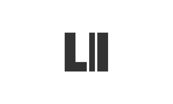 LII logo design template with strong and modern bold text. Initial based vector logotype featuring simple and minimal typography. Trendy company identity.