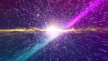 Poster - Colorful cosmic explosion in deep space showcasing vibrant celestial phenomena