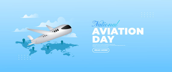 Wall Mural - National aviation day banner design