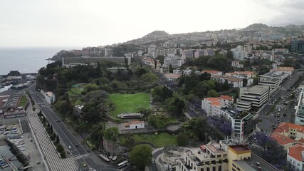 Wall Mural - Panoramic view of the capital of Madeira island Funchal, Portugal