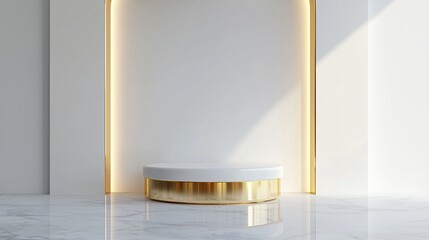 Poster - Elegant showcase display in a modern interior with soft lighting