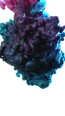 Poster - Blue smoke movement animation. color smoke on a white background. abstract vibrant blue tropical sea shades and white background. Blue smoke abstract on white background. blue inks in water