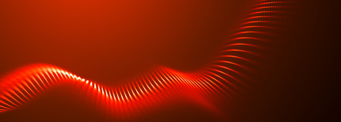 Wall Mural - Abstract digital particle wave. Technology background. Futuristic dot wave. Network connection structure. Presentation design background. Technology or science banner. 3d rendering.