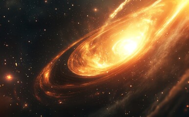 Wall Mural - illustration of a giant black hole in deep space. digital art in 5k quality with realistic visualiza