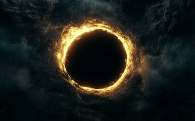 Wall Mural - high quality digital space art in 5k - a realistic representation of a giant black hole in deep spac